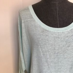 Scoop Neck Quarter Sleeve H&M Sweater in Mint